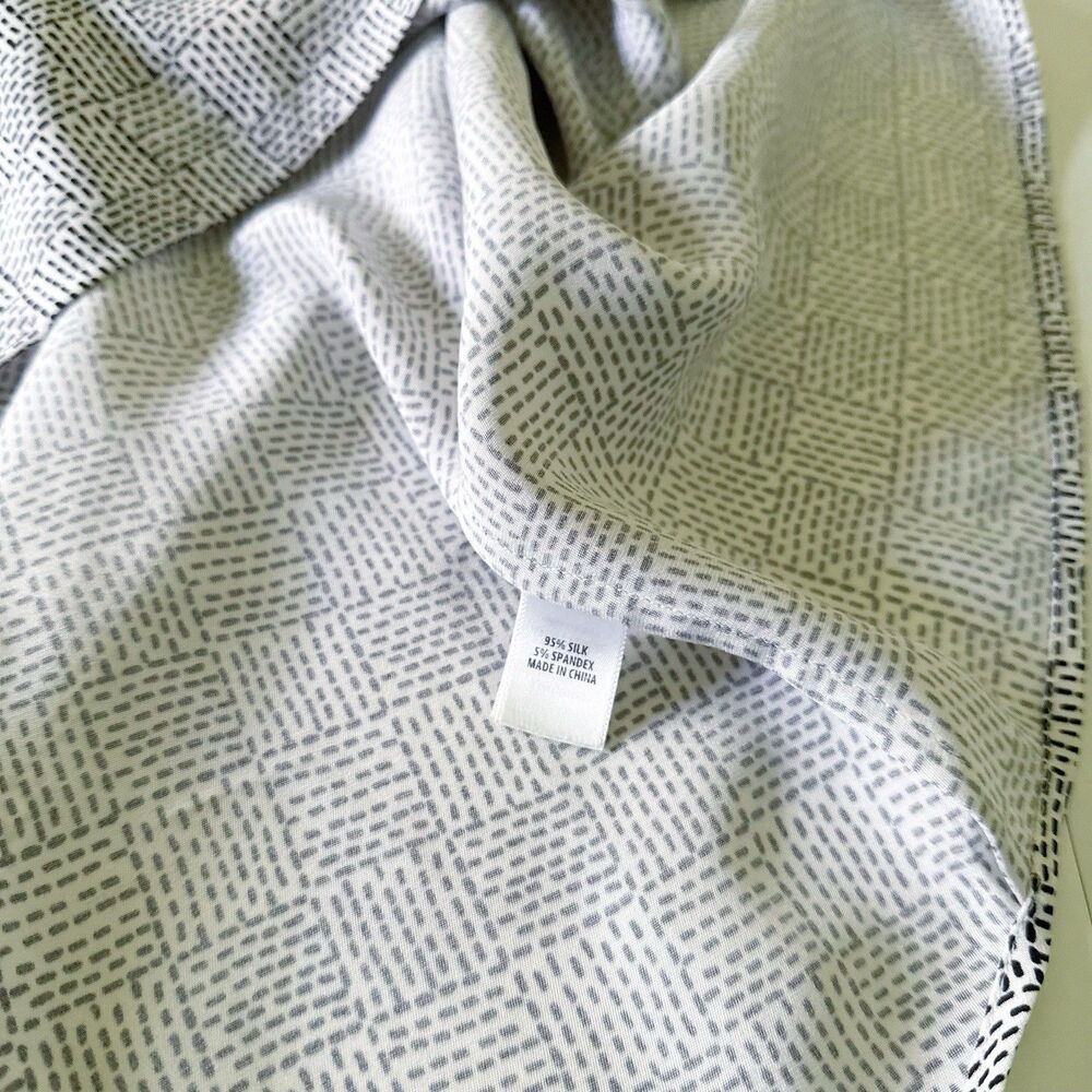 Women's St. John Silk Button Front Tunic Stretch Pockets Shirt Dress Plaid M Med - Picture 8 of 16